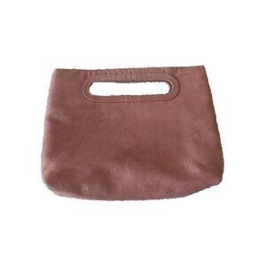 CAB 55 Brown Suede Handled Cluch Suede Interior Zipper Pocket/Wallet Nylon Int